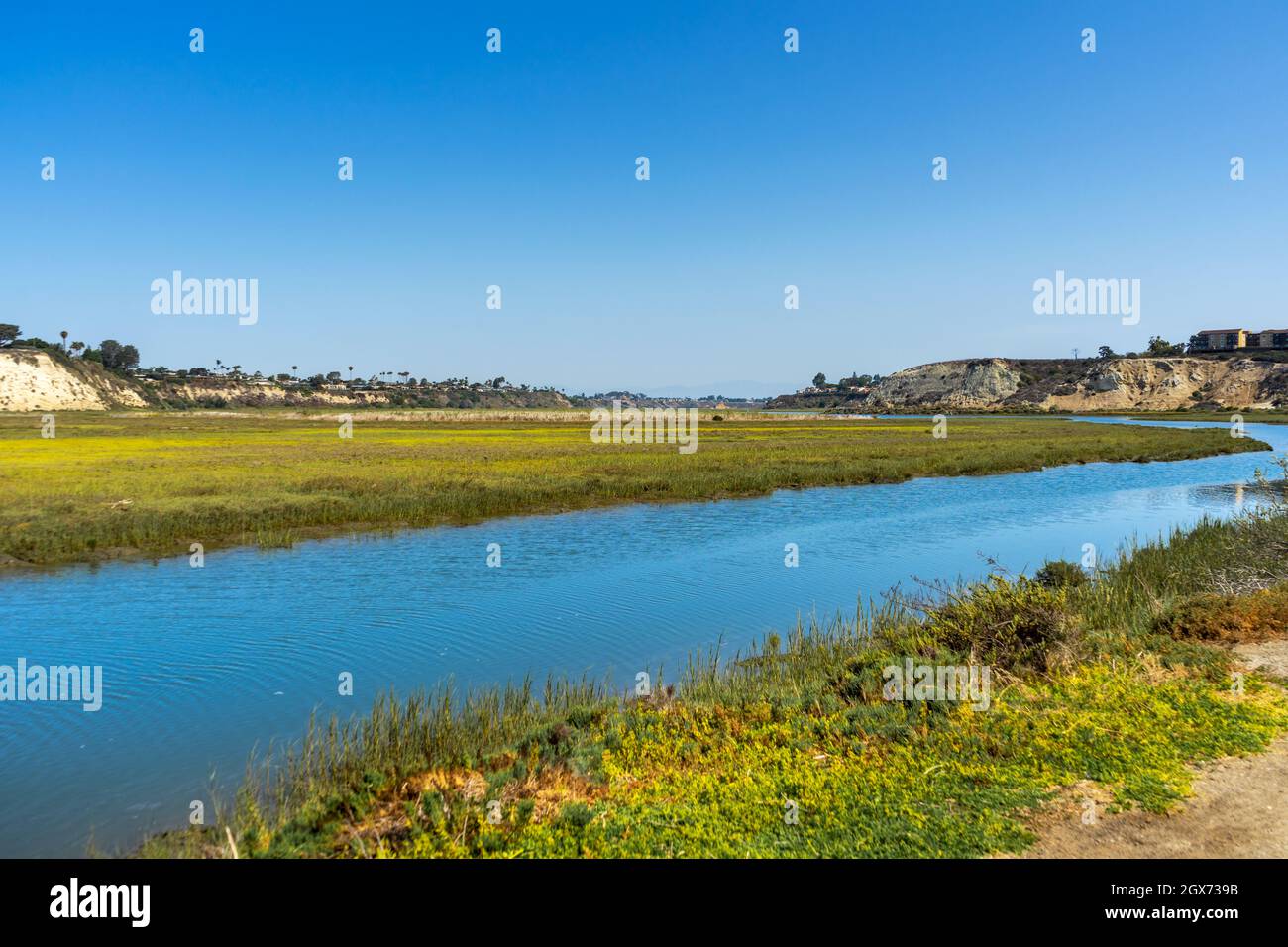 Scenic view of Newport Beach Bay Stock Photo