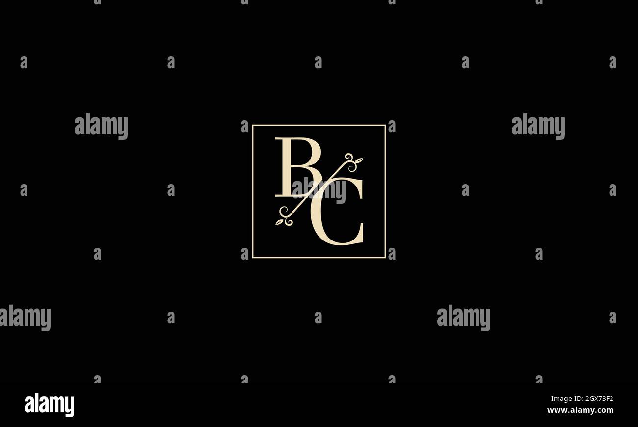 LETTERS B C LOGO DESIGN WITH NEGATIVE SPACE EFFECT FOR ILLUSTRATION USE Stock Vector