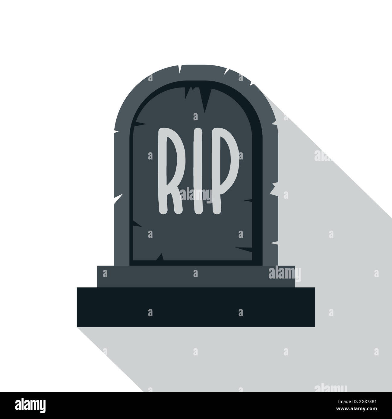 Stone tombstone rip icon, flat style Stock Vector