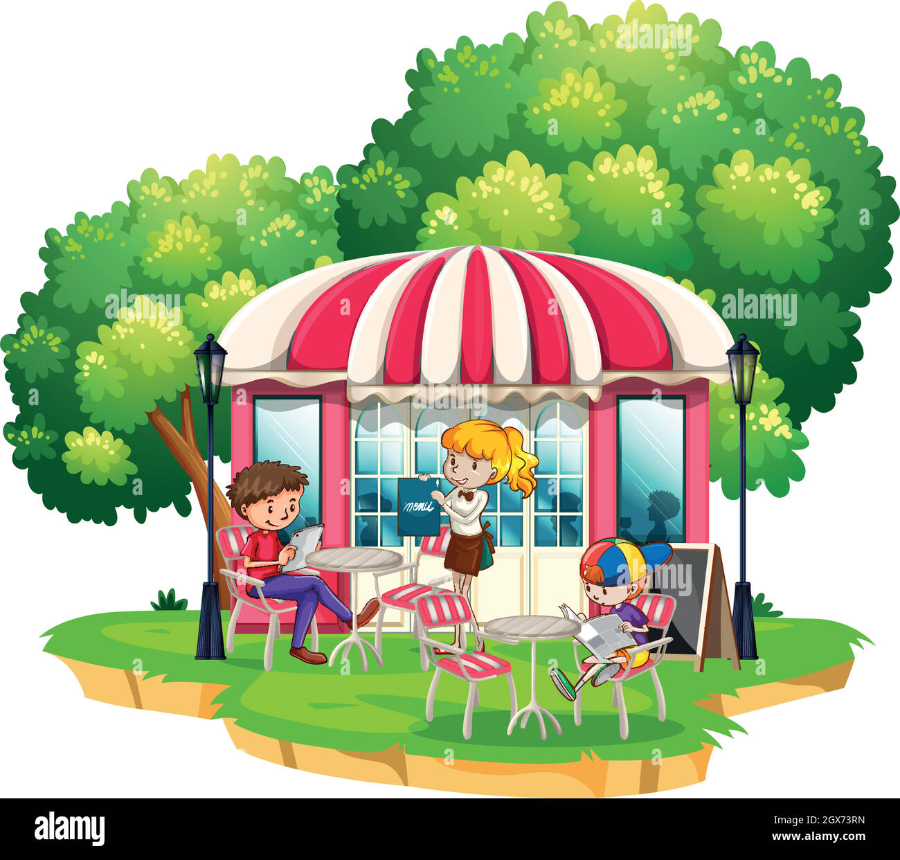 People dining out at the restaurant Stock Vector