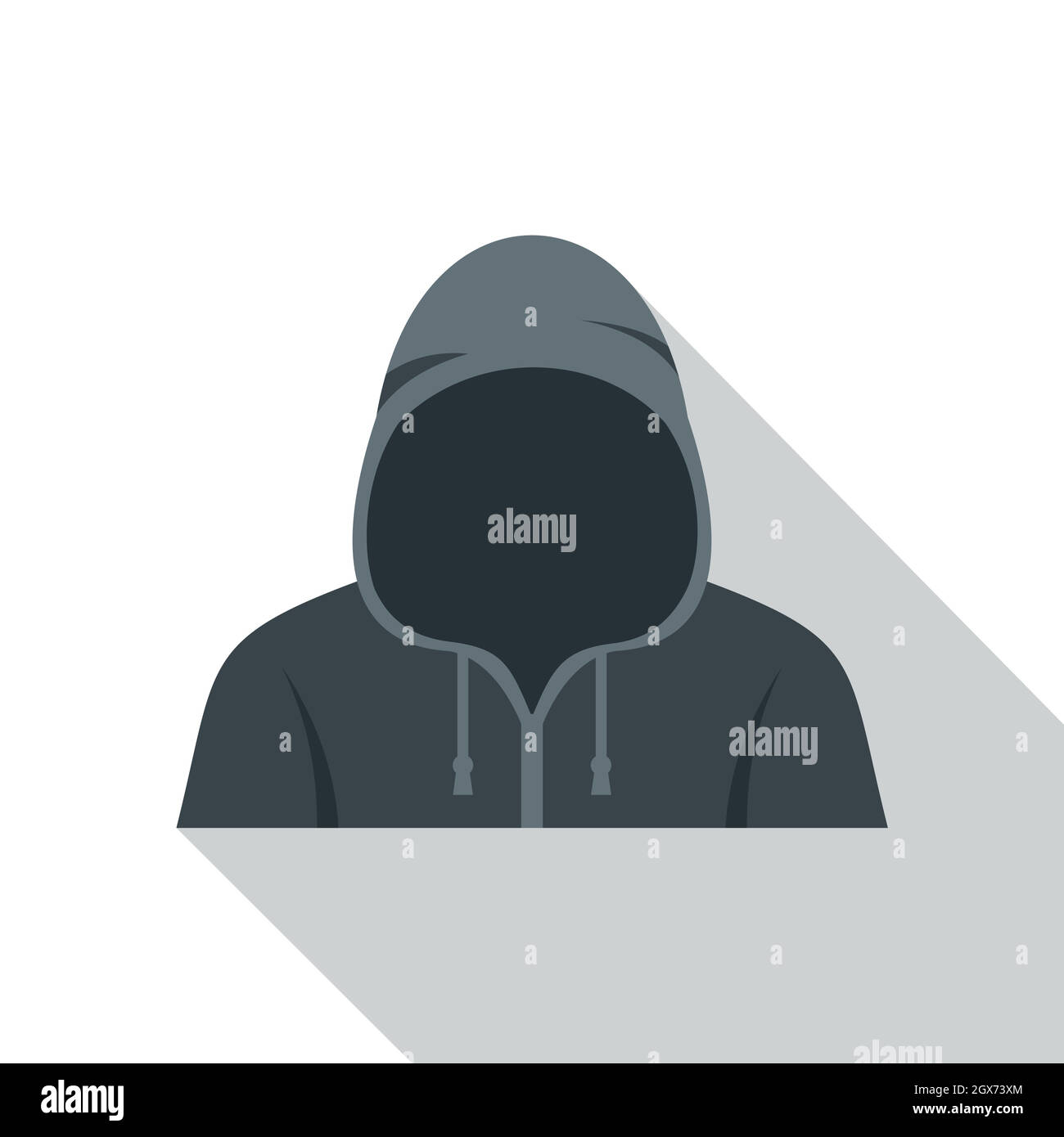 Figure in a hoodie icon, flat style Stock Vector