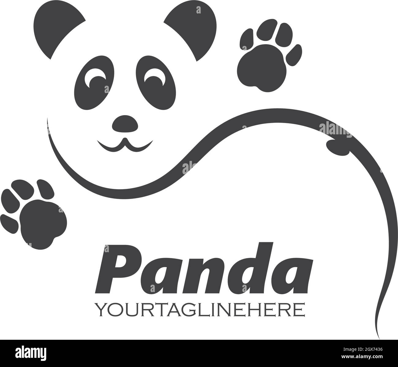 panda icon logo vector illustration Stock Vector