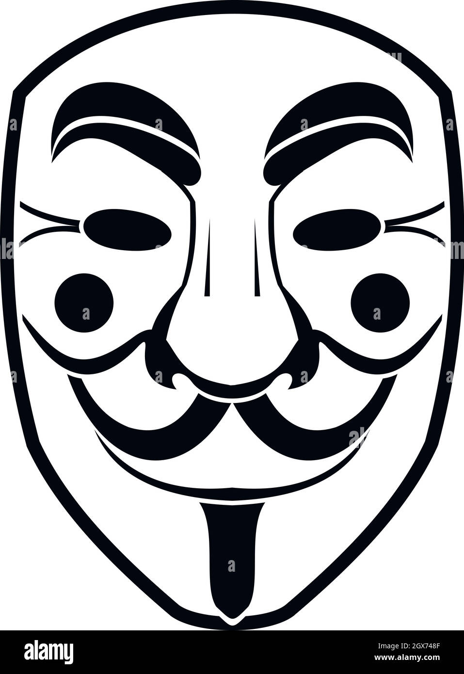 Vendetta mask icon, simple style Stock Vector