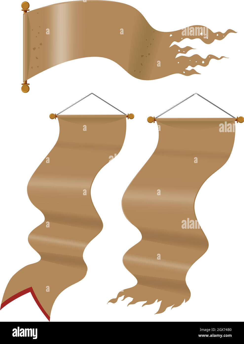 Medieval flags in brown color Stock Vector Image & Art Alamy