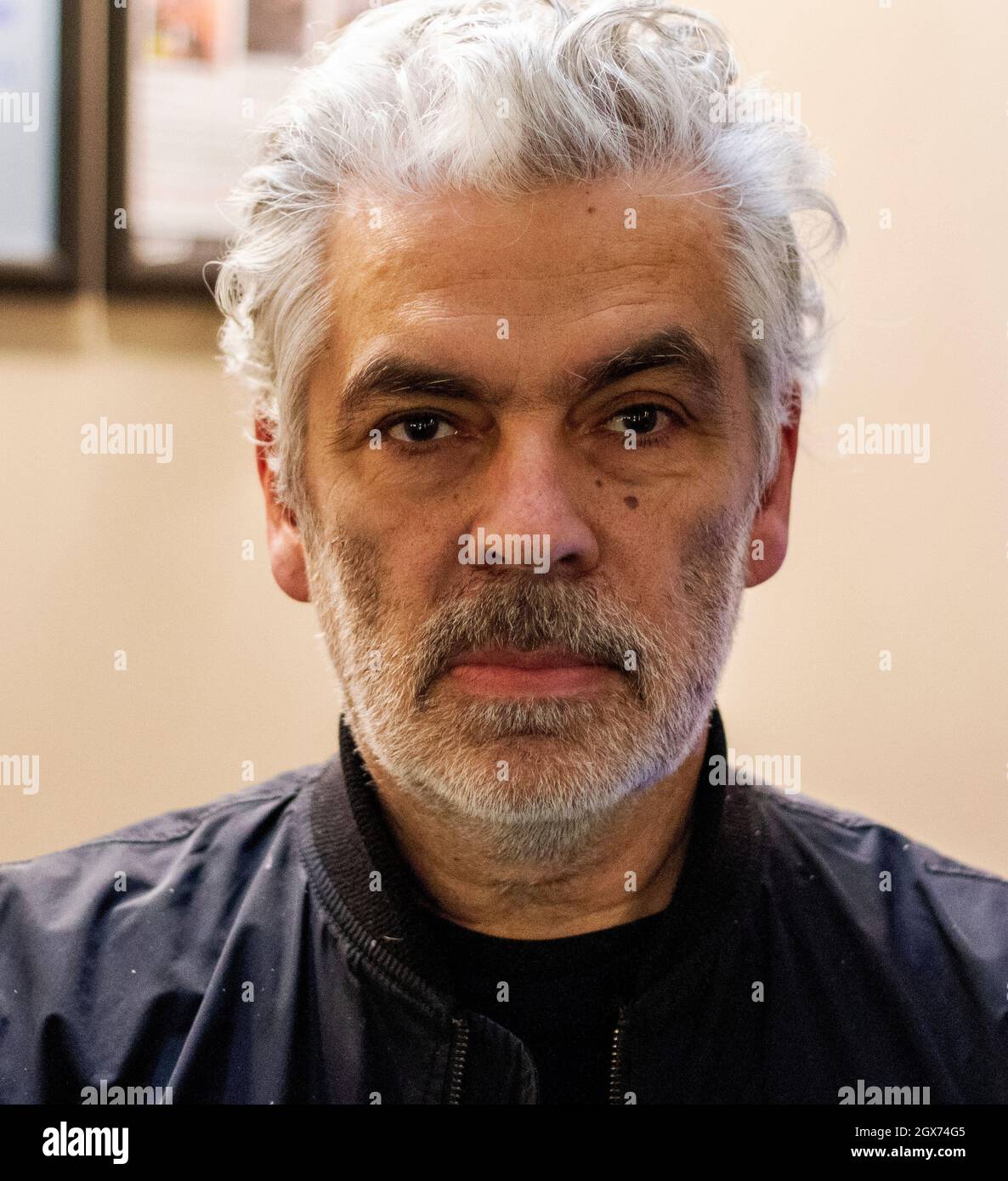 Portuguese film director, Pedro Costa, after a screening of his film Vitalina Varela and Q&A, at the Arts Picturehouse, Cambridge Stock Photo