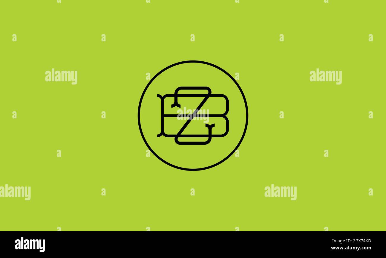 LETTERS B Z LOGO DESIGN WITH NEGATIVE SPACE EFFECT FOR ILLUSTRATION USE Stock Vector