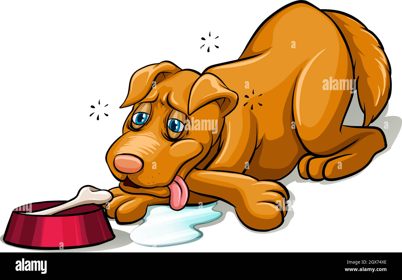 Tired dog panting Stock Vector