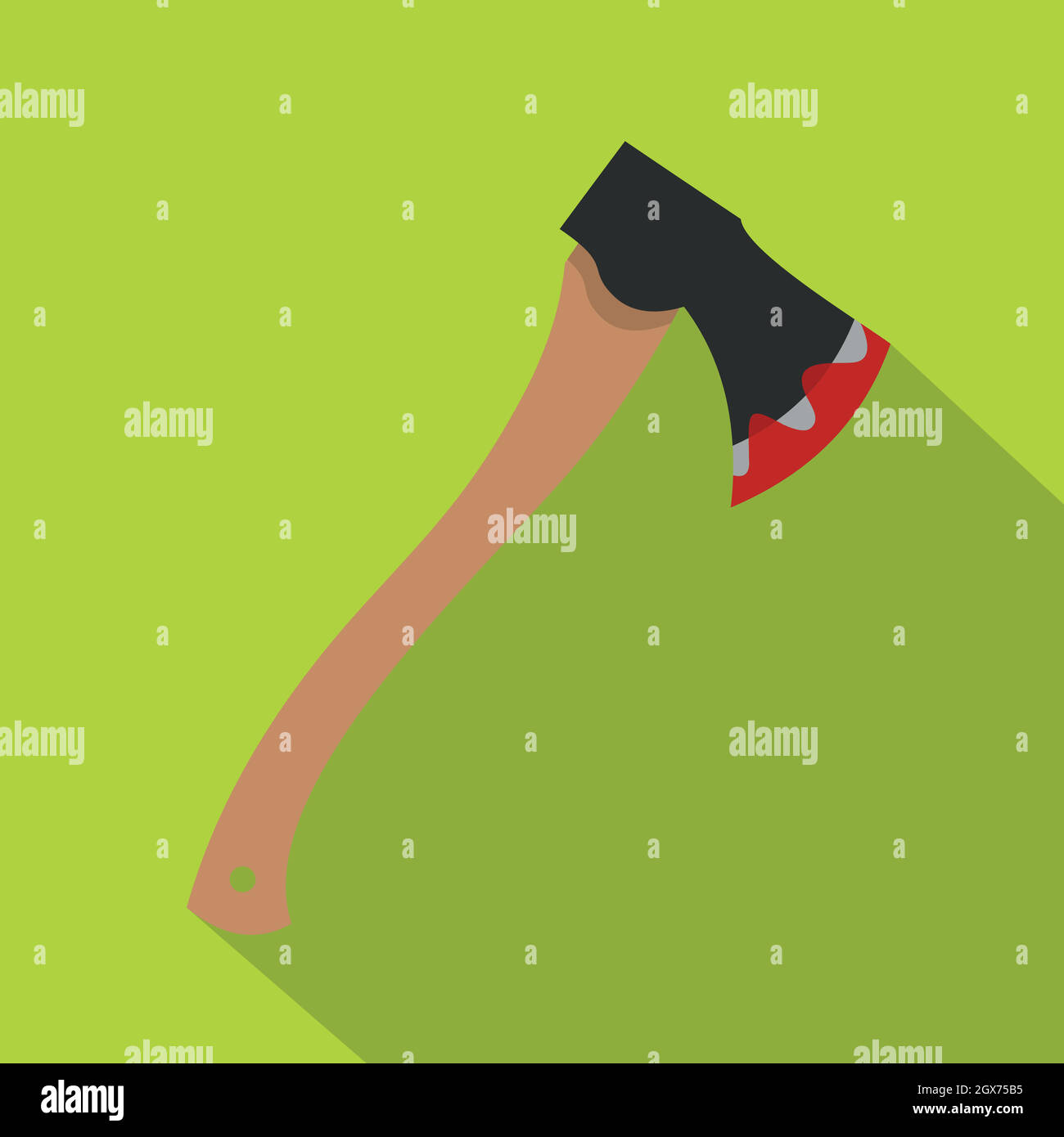 Bloody axe icon, flat style Stock Vector