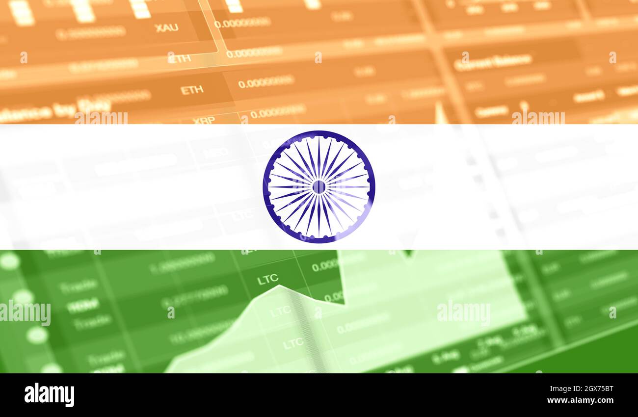 flag of India and Stock market graph bar. Cryptocurrency. Bitcoin Stock  Growth. Conceptual image for investors in cryptocurrency and Blockchain  Techno Stock Photo - Alamy