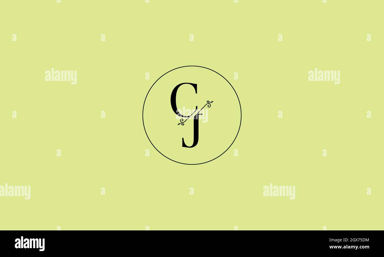 LETTERS CJ LOGO DESIGN WITH NEGATIVE SPACE EFFECT FOR ILLUSTRATION USE Stock Vector