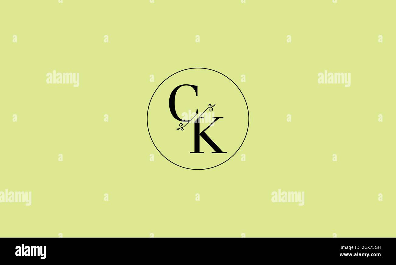 LETTERS CK LOGO DESIGN WITH NEGATIVE SPACE EFFECT FOR ILLUSTRATION USE Stock Vector