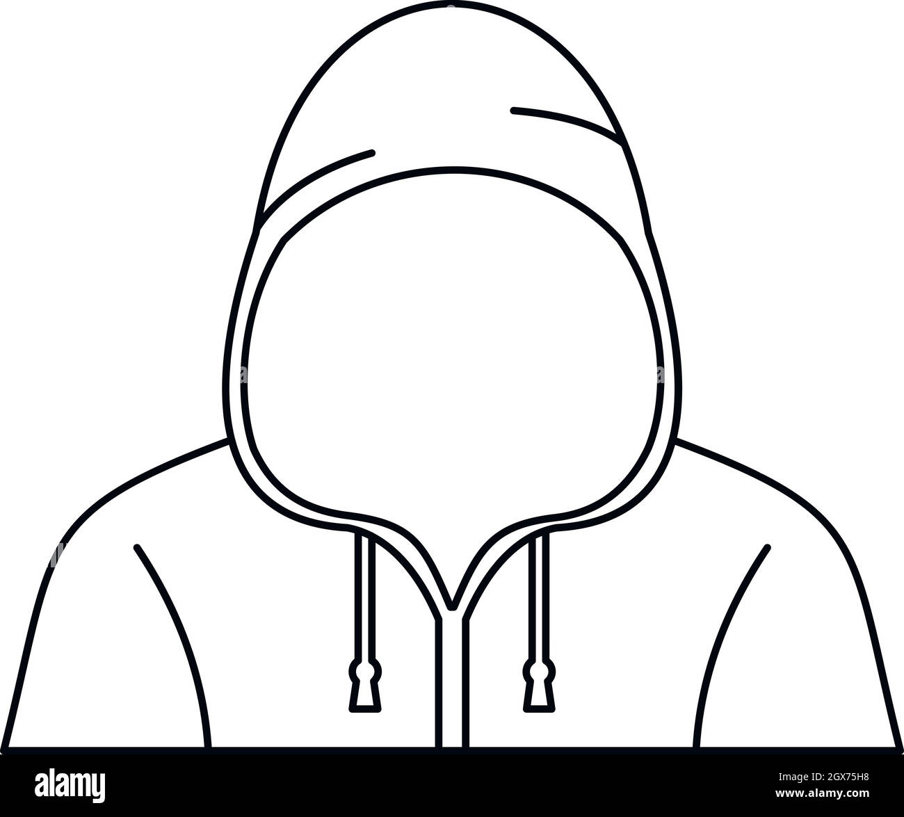 Hooded man icon, outline style Stock Vector