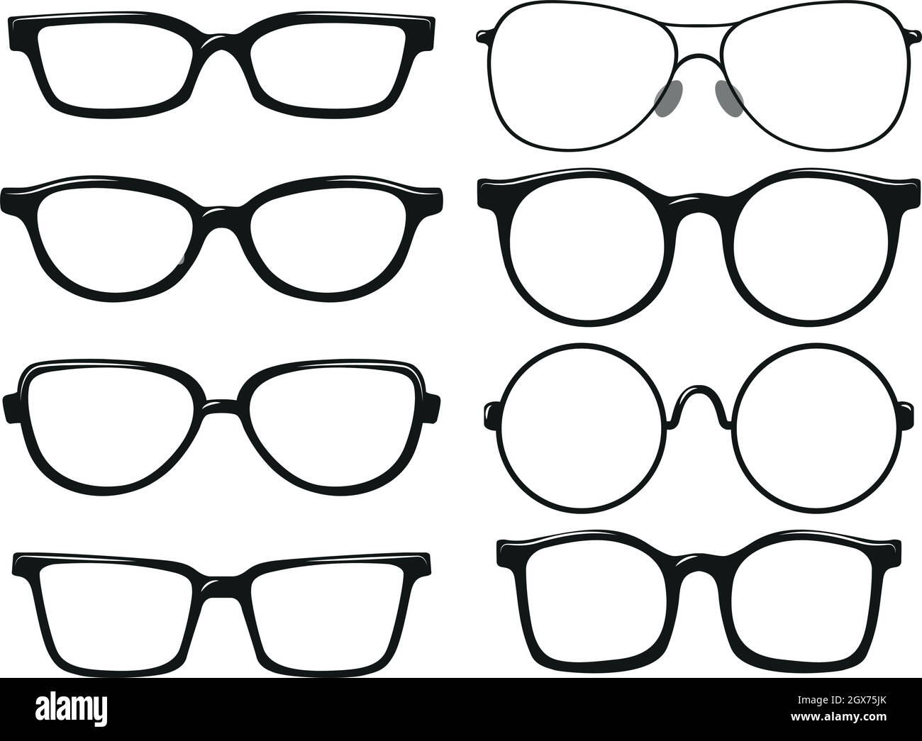Different design of eyeglasses frames Stock Vector Image & Art Alamy