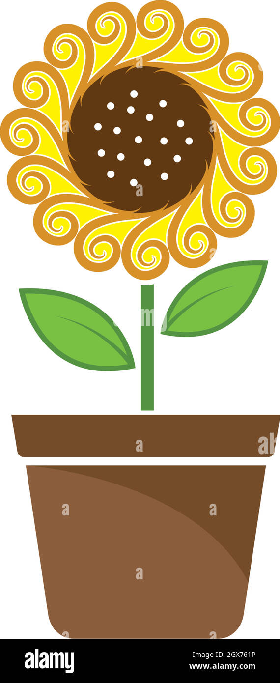 Sunflower logo icon vector Stock Vector