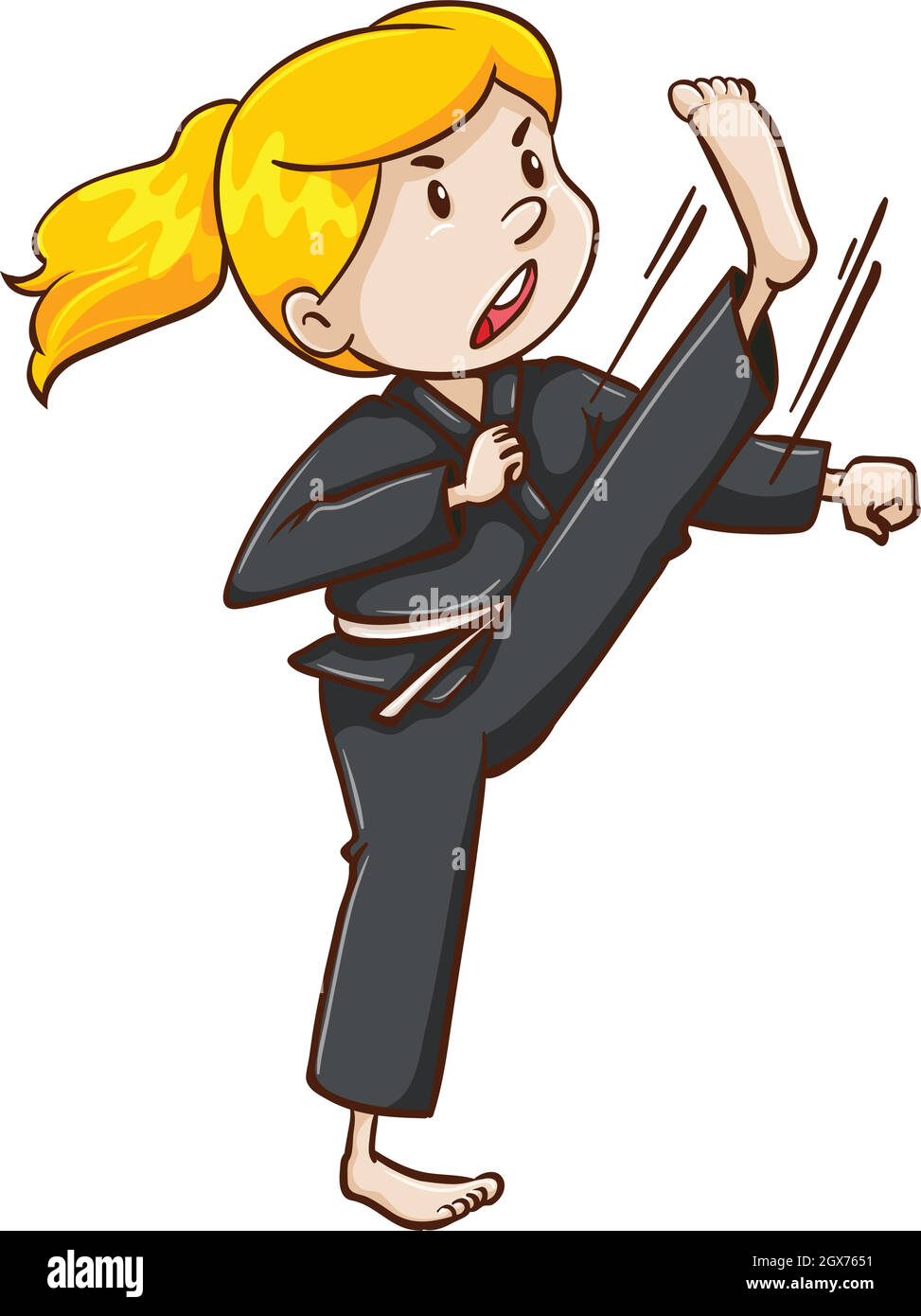 A female martial arts expert Stock Vector