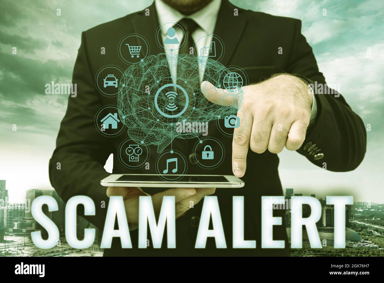 Sign displaying Scam Alert. Conceptual photo fraudulently obtain money ...