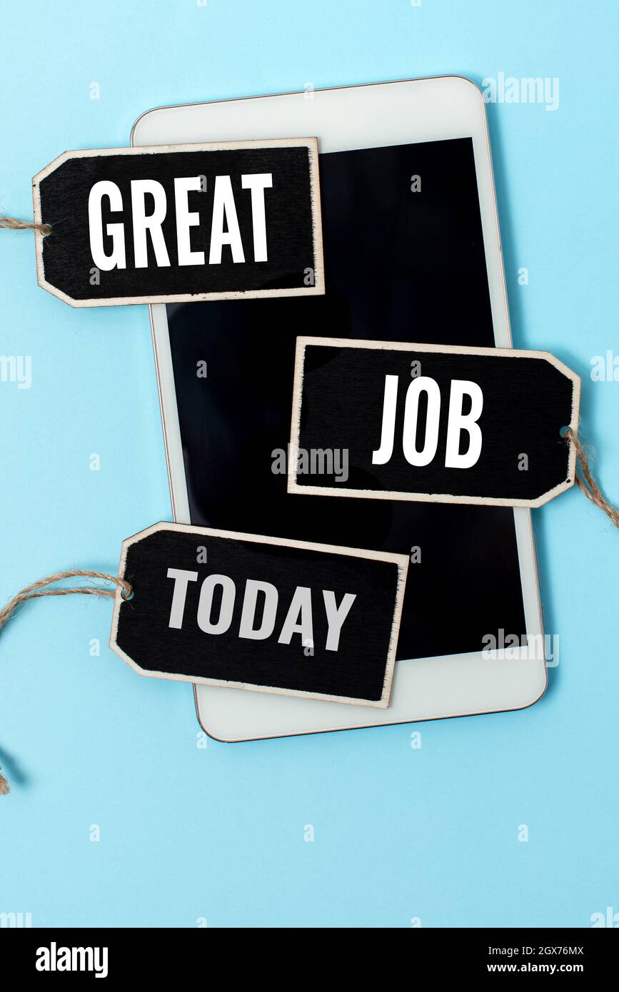 Conceptual Display Great Job Concept Meaning Used Praising Someone For Something They Have Done Very Well Collection Of Blank Empty Sticker Tags Tied Stock Photo Alamy
