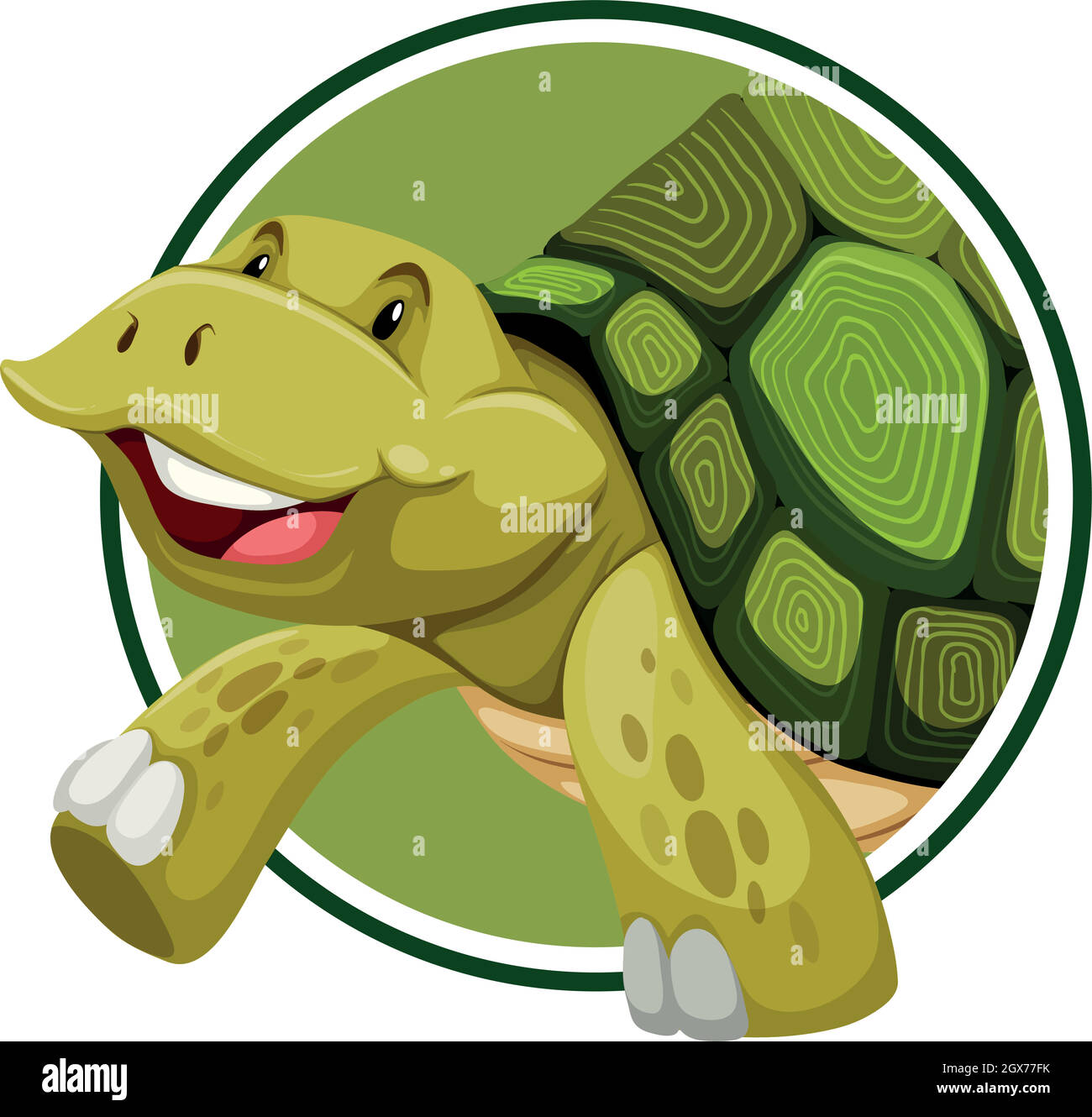 https://c8.alamy.com/comp/2GX77FK/turtle-on-sticker-template-2GX77FK.jpg