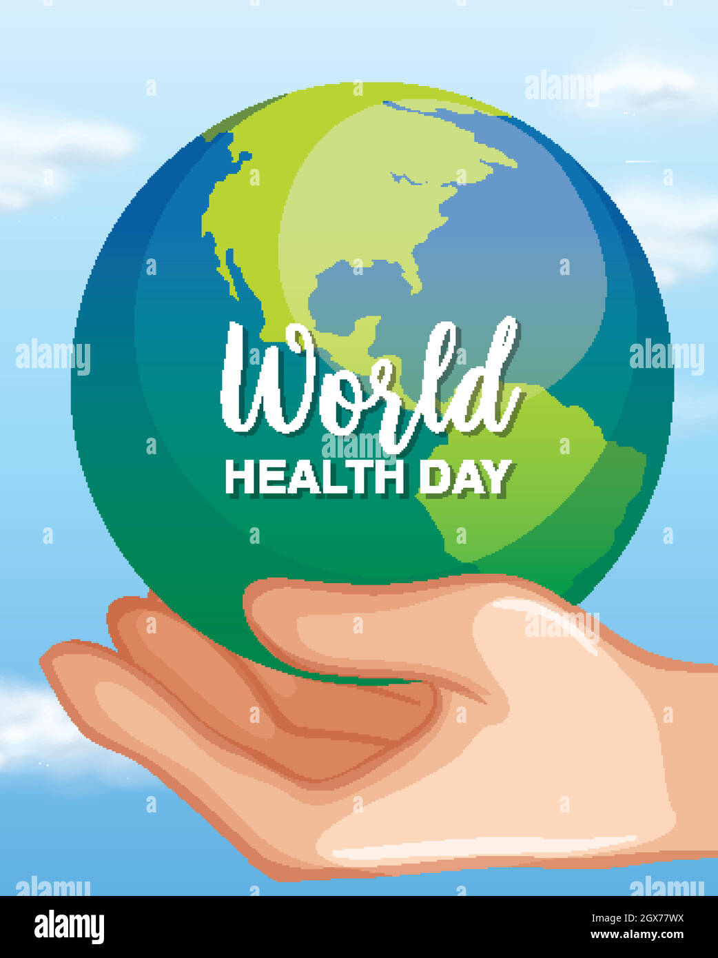 Poster design for mother earth day with green earth Stock Vector