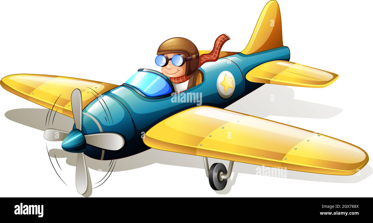 A vintage plane flying Stock Vector