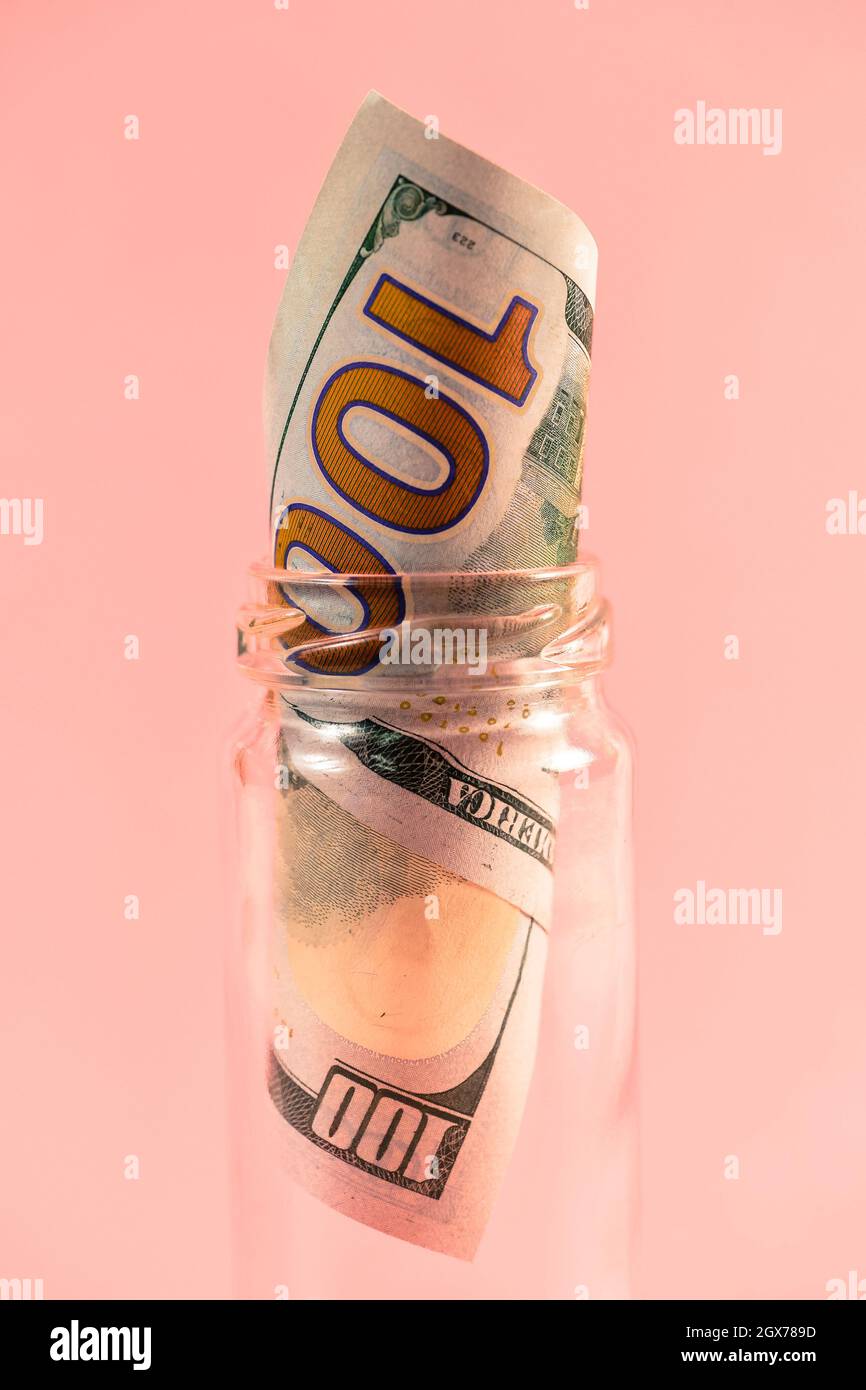 Concept of value and savings of US dollars Stock Photo