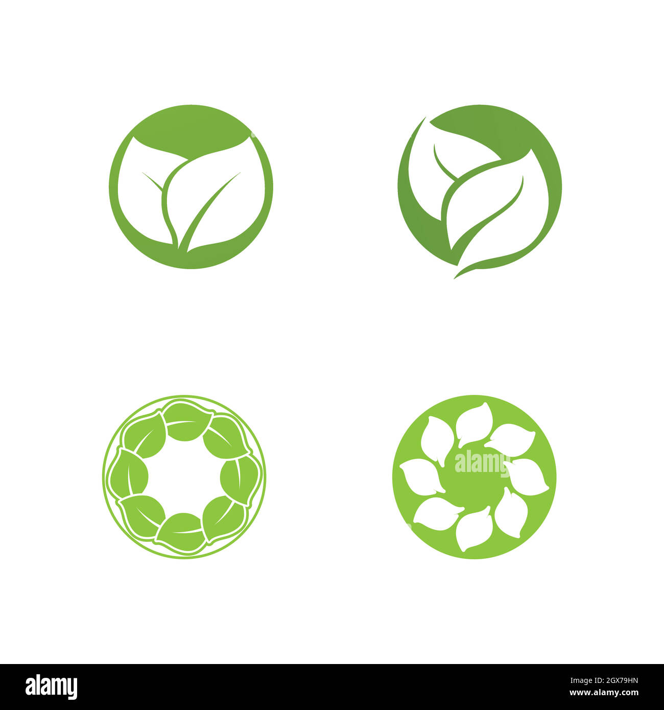 Logos of green Tree leaf ecology Stock Vector