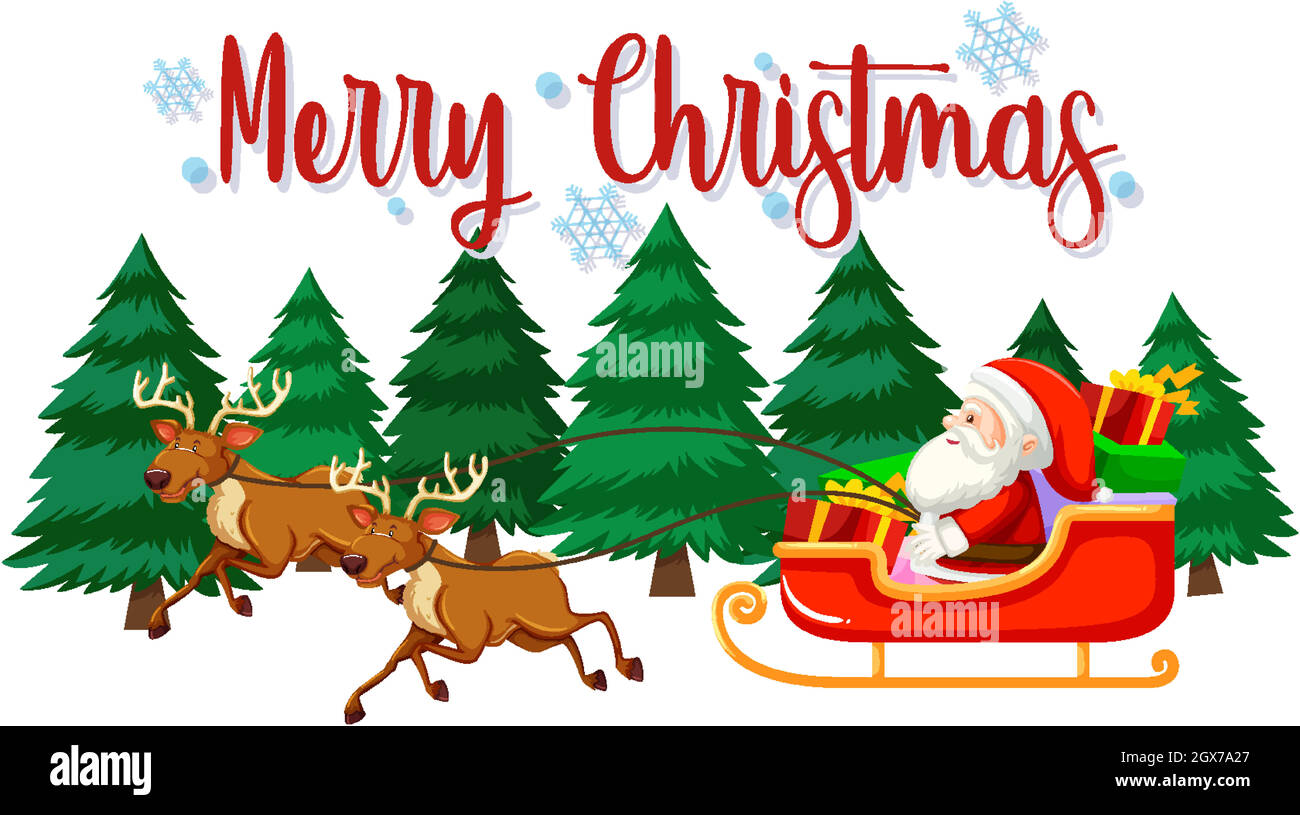 Christmas theme with Santa and reindeer Stock Vector Image & Art Alamy