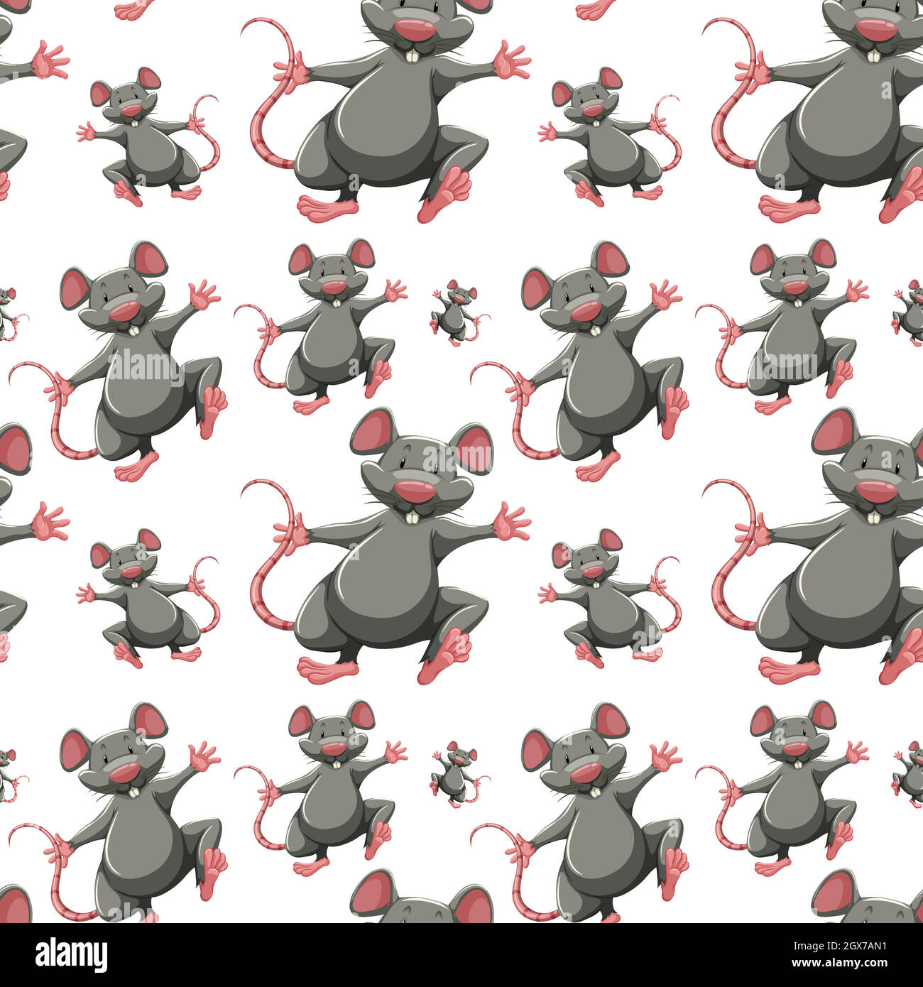 Seamless background with many rats Stock Vector