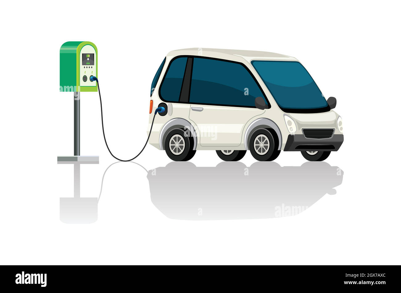 Electric car charger station Stock Vector