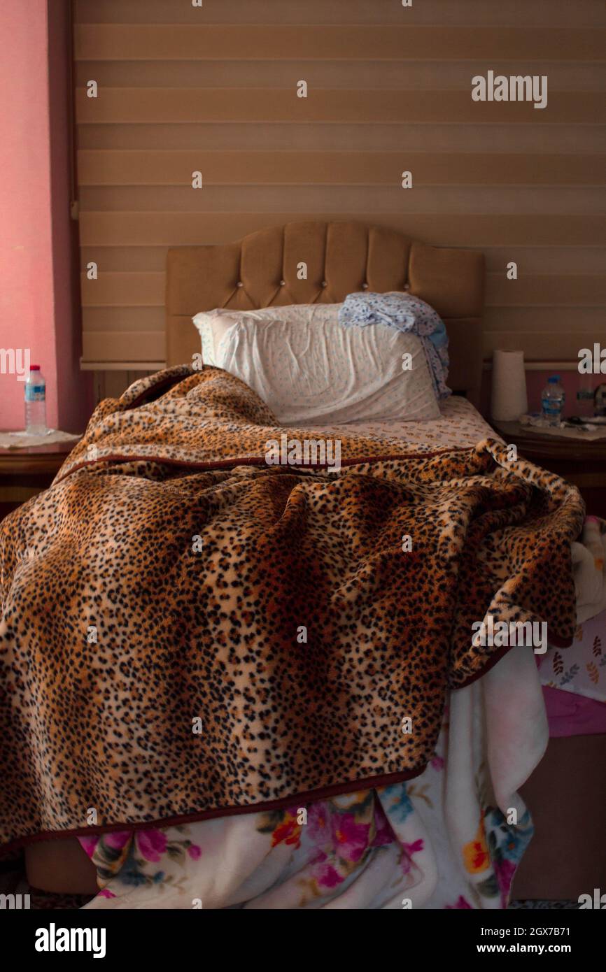 An untidy bed. Old people need care sometimes Stock Photo Alamy