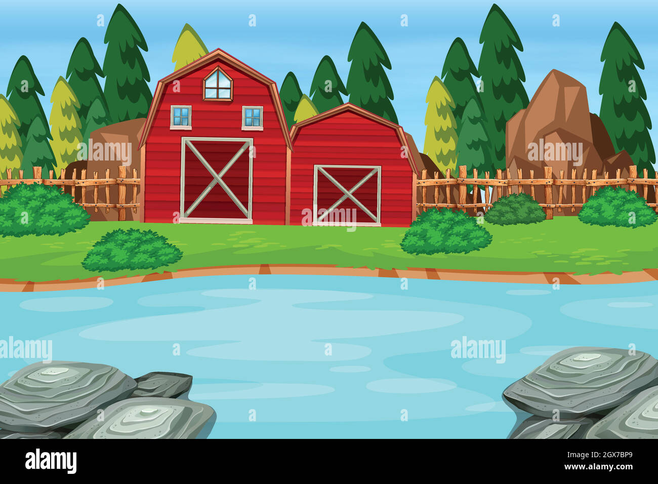 A nature farmland landscape Stock Vector Image & Art - Alamy