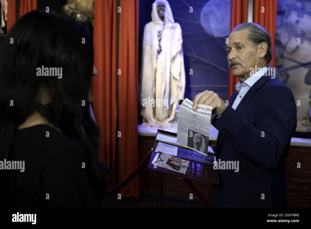 CREEPSHOW, from left Valerie LeBlanc, James Remar, Skeletons In The