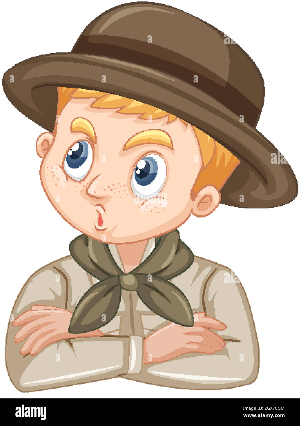Boy in scout uniform on isolated background Stock Vector Image & Art ...