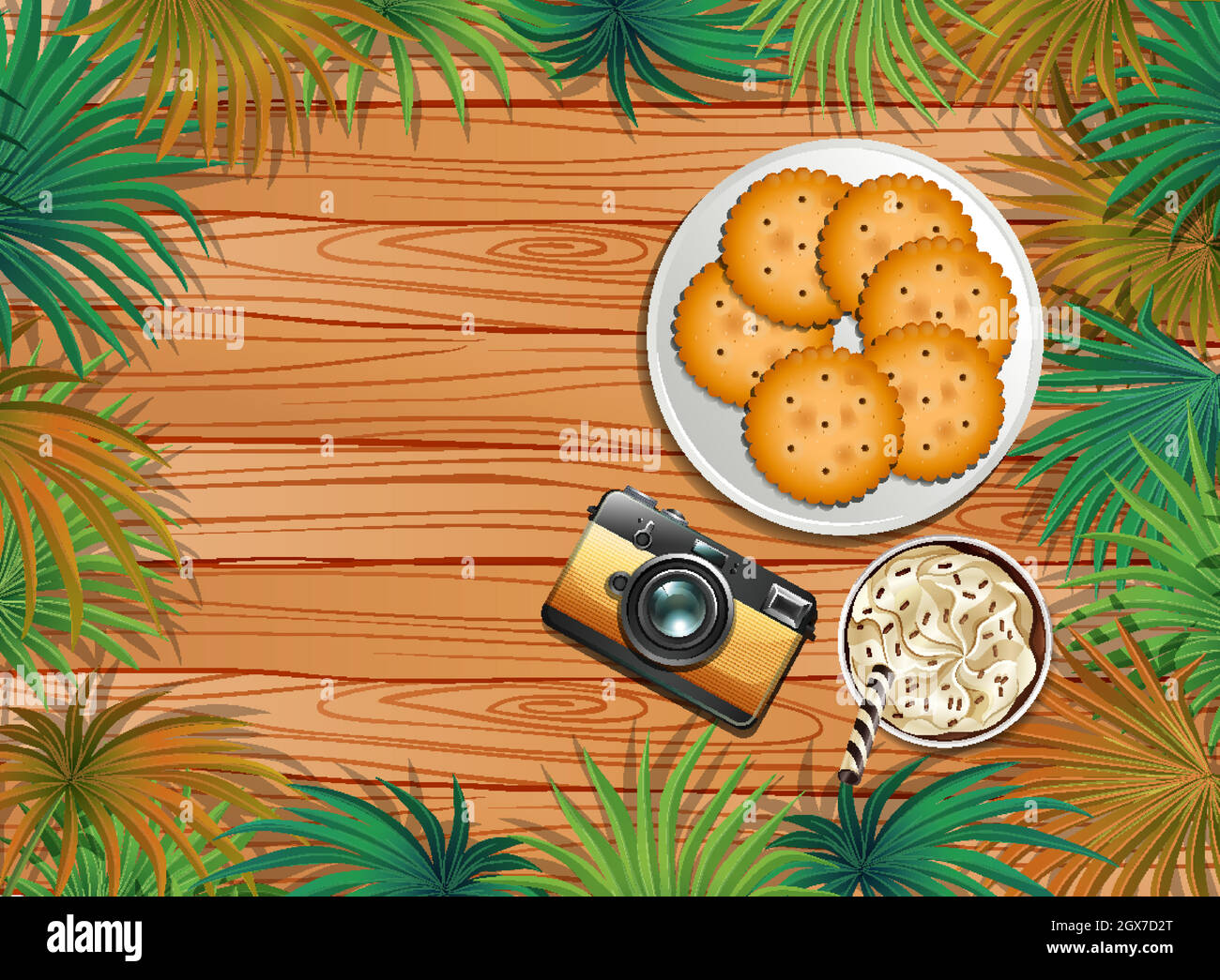 Iced coffee top view Stock Vector Images Alamy