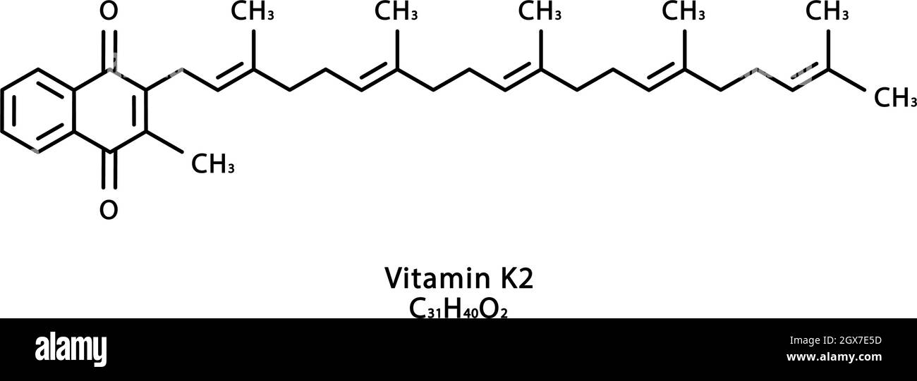 Vitamin K2 Menaquinone molecular structure. Vitamin K2 Menaquinone