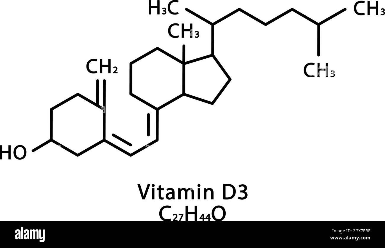 Vitamin D3 Cholecalciferol molecular structure. Vitamin D3