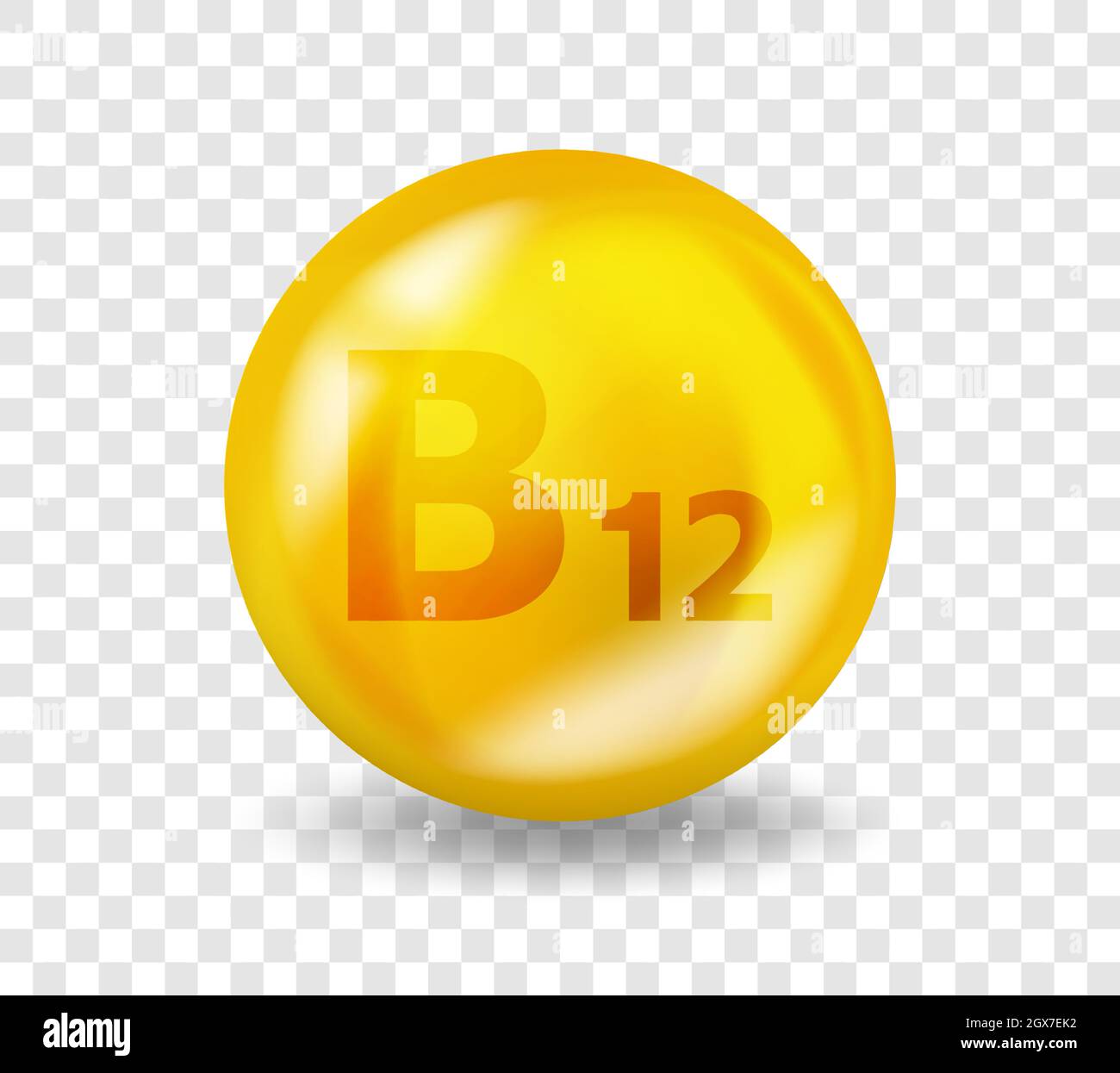 Vitamin B12 Cyanocobalamin. Vitamin complex illustration concept. B12