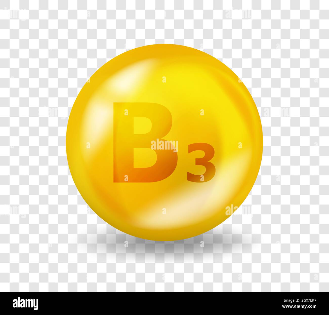 Vitamin B3 Niacin. Vitamin complex illustration concept. B3 Niacin pill