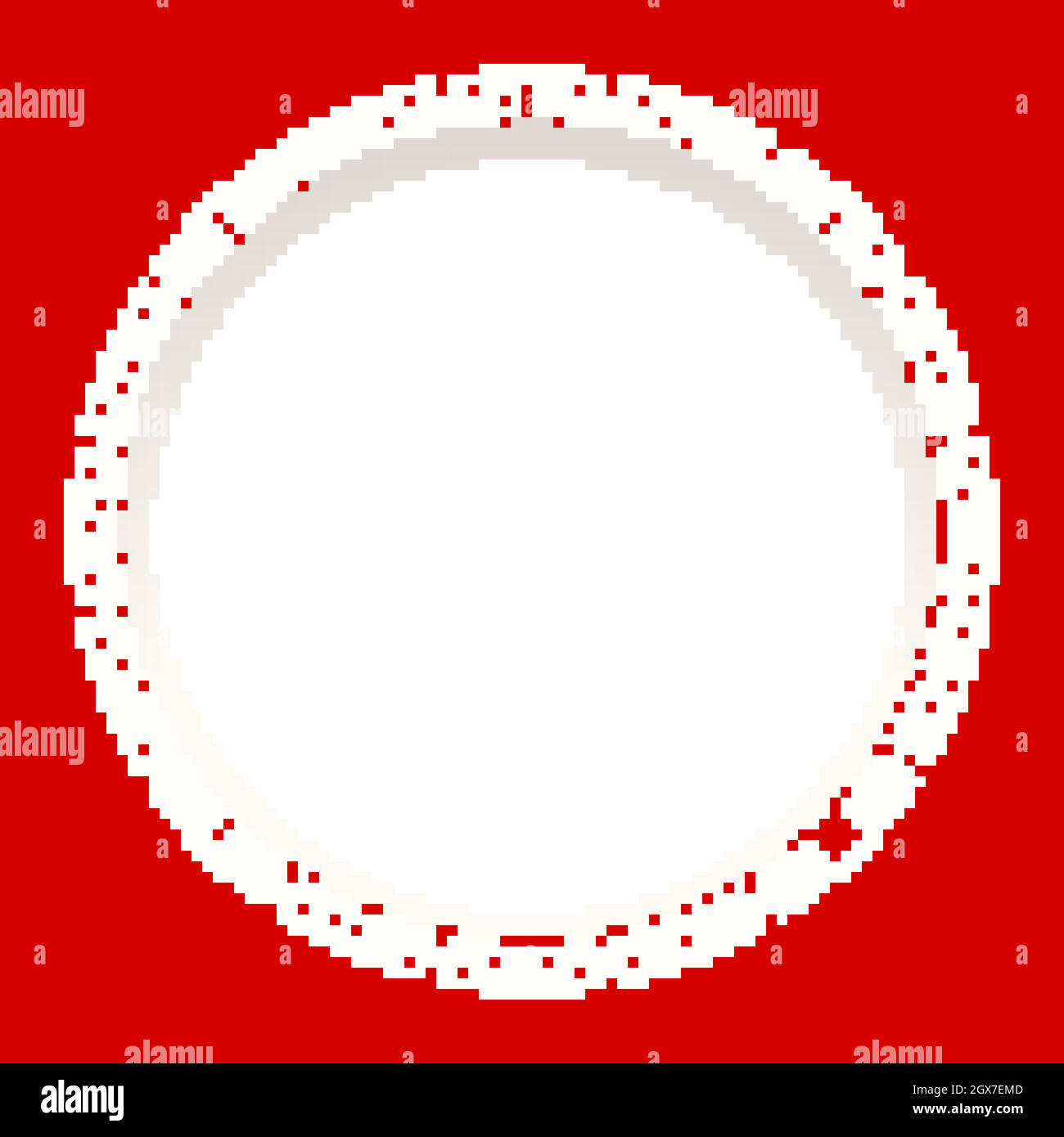 Round frame on red background Stock Vector