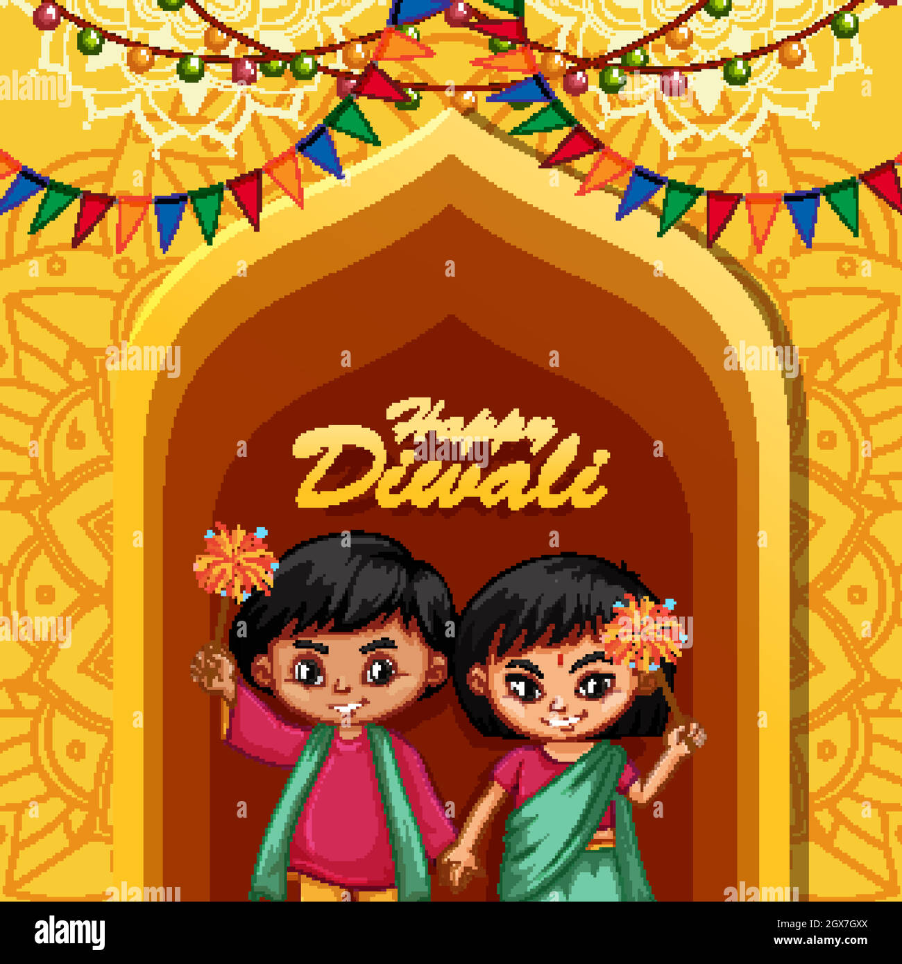 Easy To Edit Vector Illustration Of Happy Diwali Background In Indian Art  Style Royalty Free SVG, Cliparts, Vectors, and Stock Illustration. Image  46607073.
