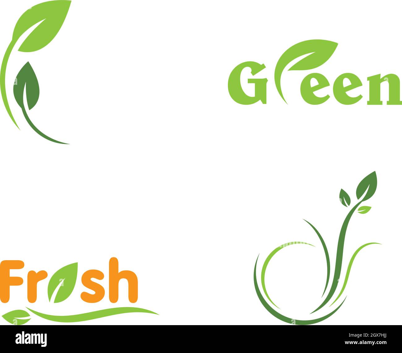 Eco Tree Leaf Logo Template Stock Vector Image & Art - Alamy