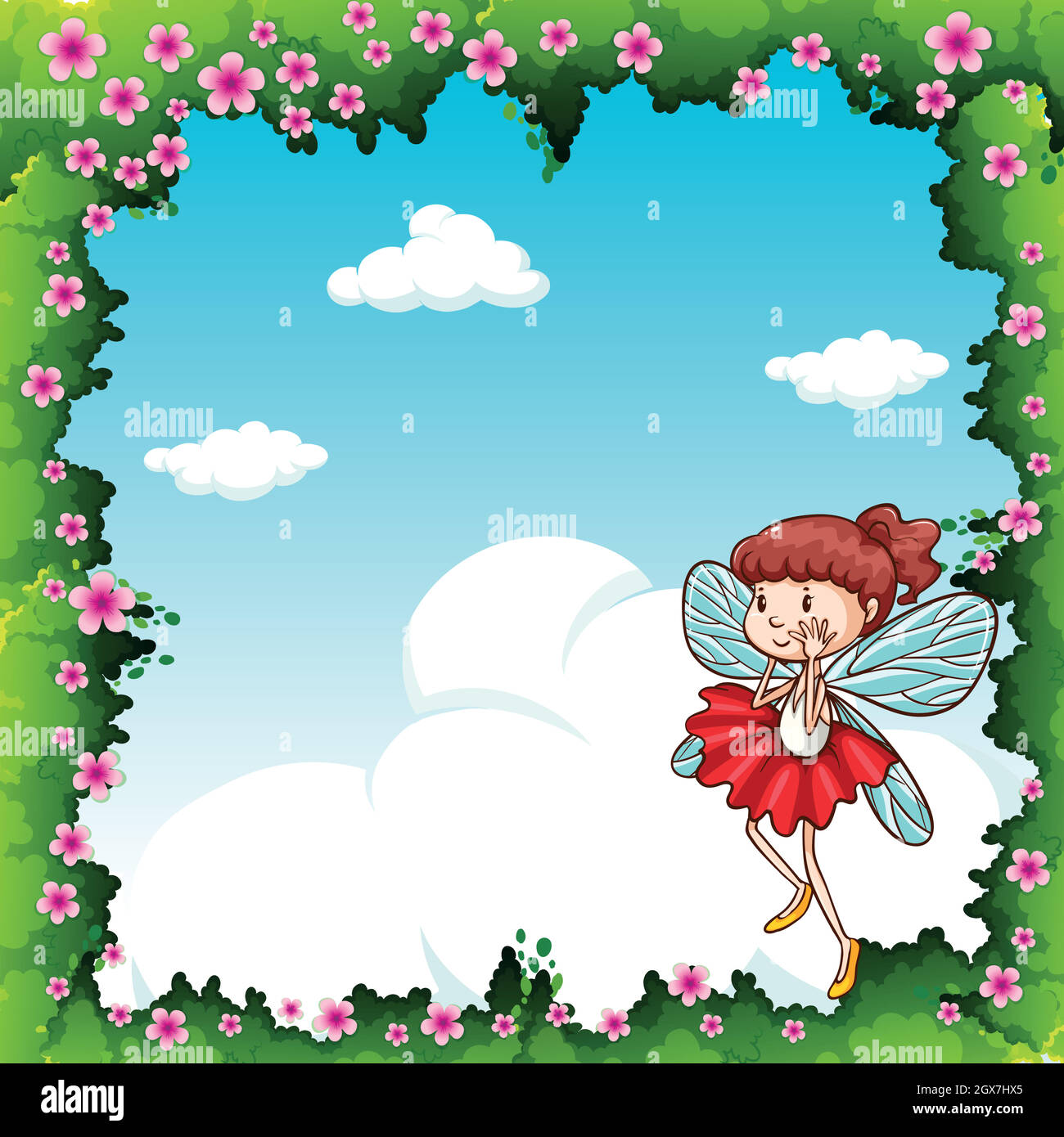 Border design with fairy flying Stock Vector Image & Art - Alamy