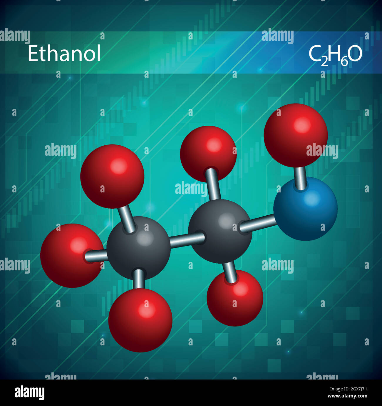Ethanol molecules Stock Vector