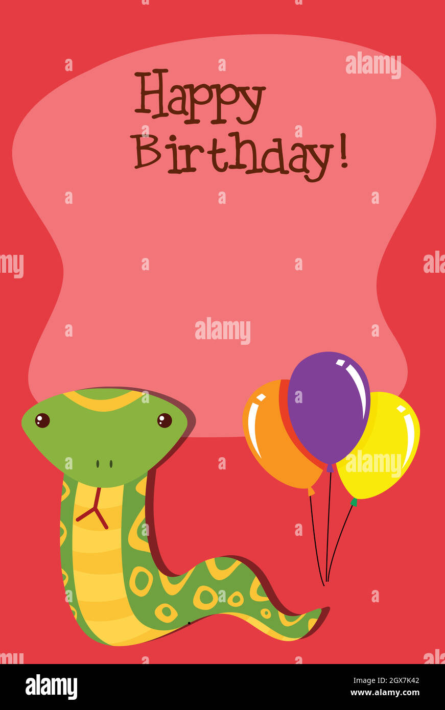 A snake on birthday template Stock Vector Image & Art - Alamy