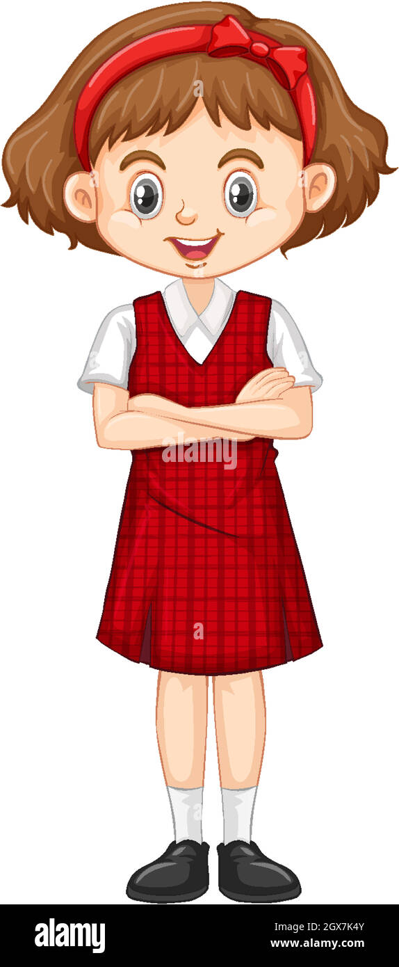 One happy girl in red uniform Stock Vector Image & Art - Alamy
