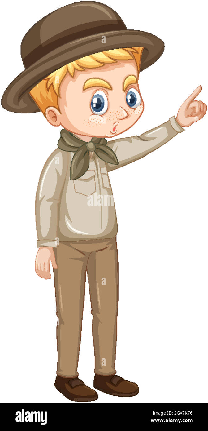 Boy in scout uniform on isolated background Stock Vector Image & Art ...