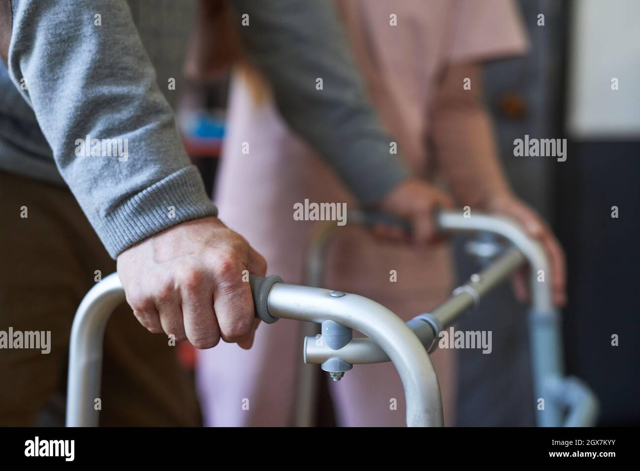 Old man using walker hi-res stock photography and images - Alamy