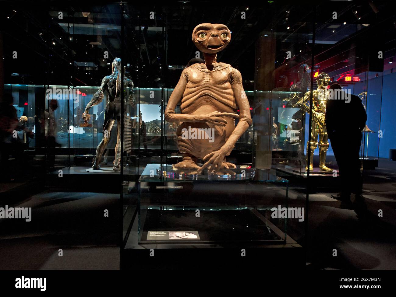 ET character and other Sci-Fi movie exhibits on display at the Academy Museum of Motion Pictures, Los Angeles, California Stock Photo