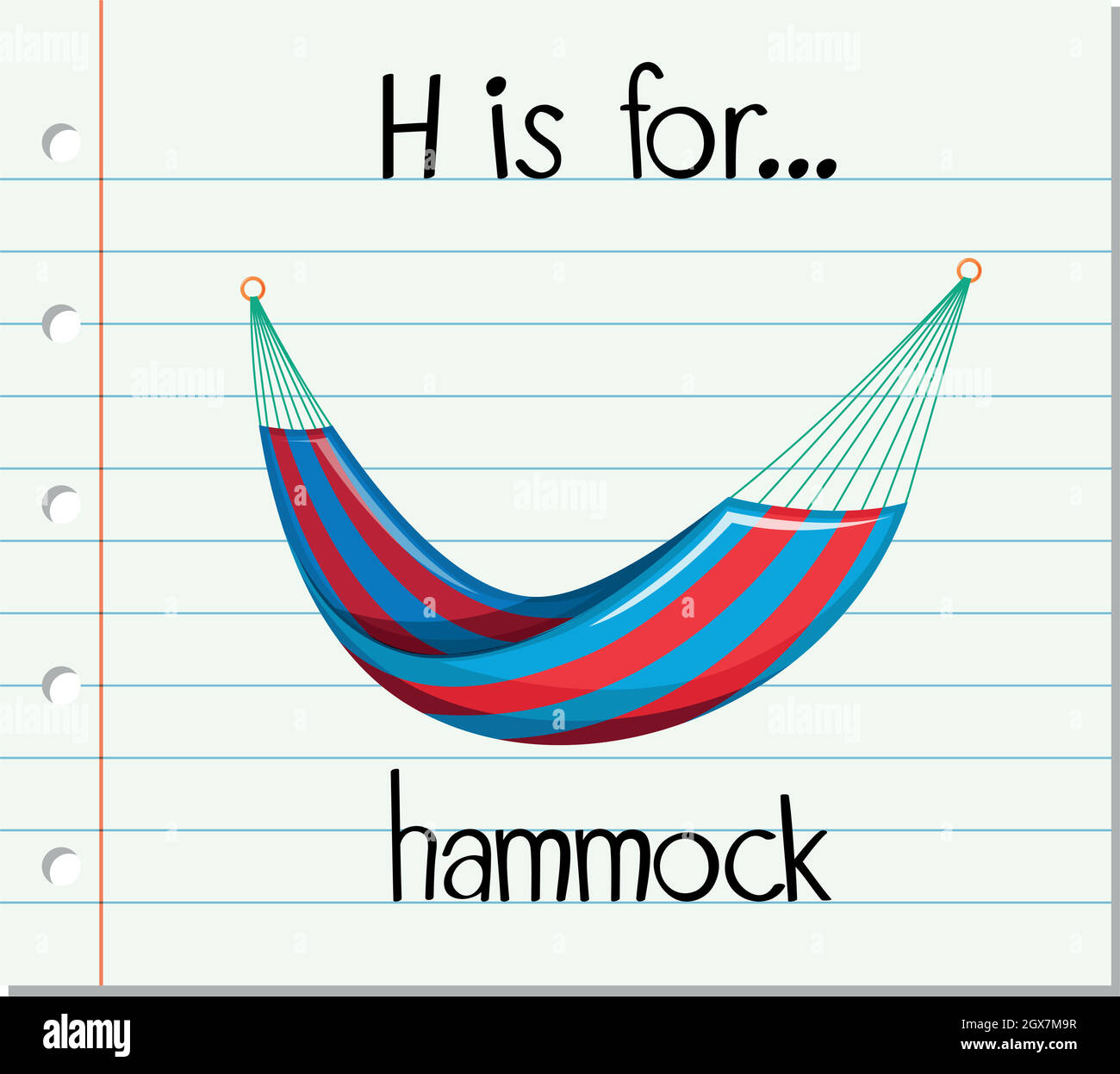 Alphabet  H is for hammock Stock Vector