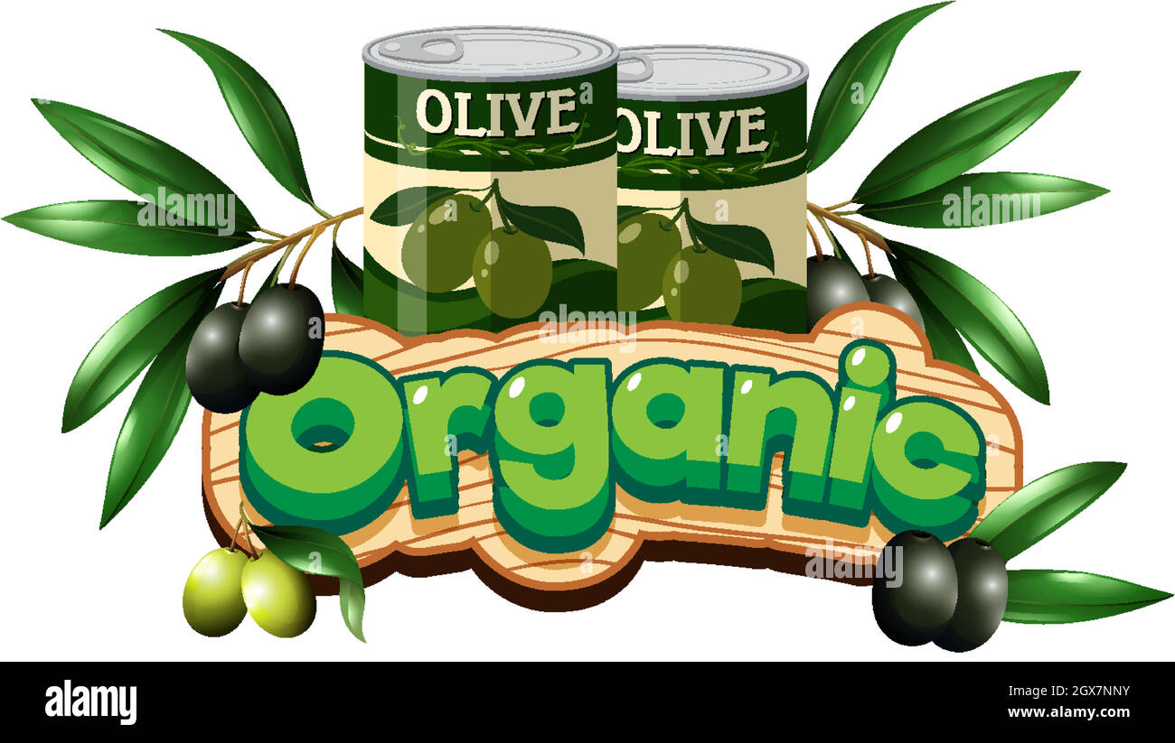 Font design for word organic with fresh olives Stock Vector Image & Art Alamy